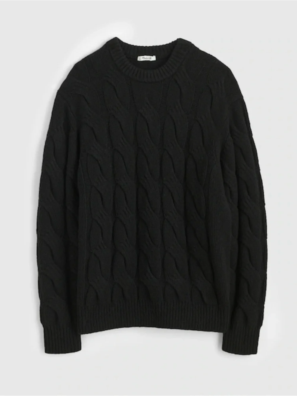 Madewell Wool Blend Cable-Knit Crewneck Sweater Mens Size Large MSRP $198